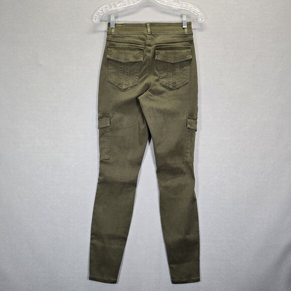 SPANX Stretch Twill Ankle Cargo Womens Pants Darkened Olive Small - Picture 5 of 16